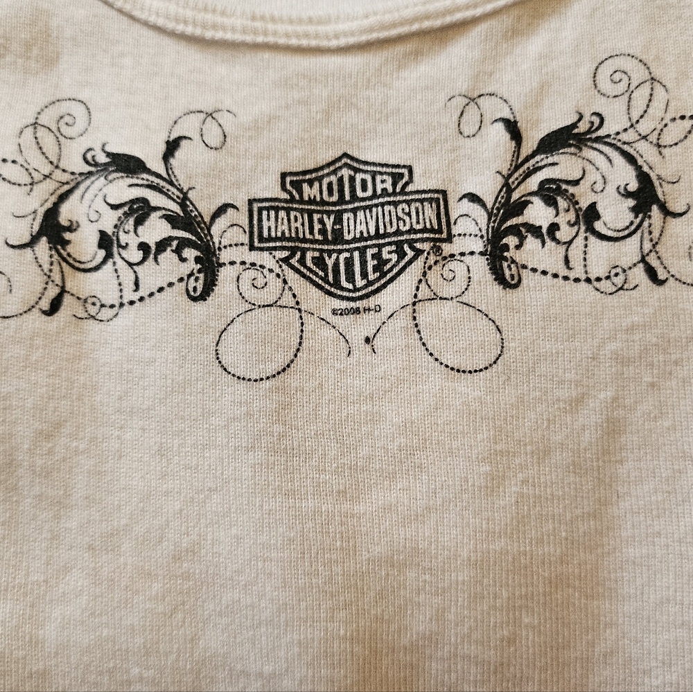 Official Harley-Davidson White w/lace detail racerback-style tank Women's M NWOT